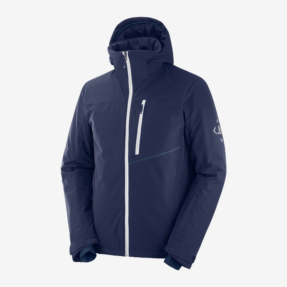 SALOMON BLAST M Philippines - Men's Ski Jackets - Navy | 791038-KGD